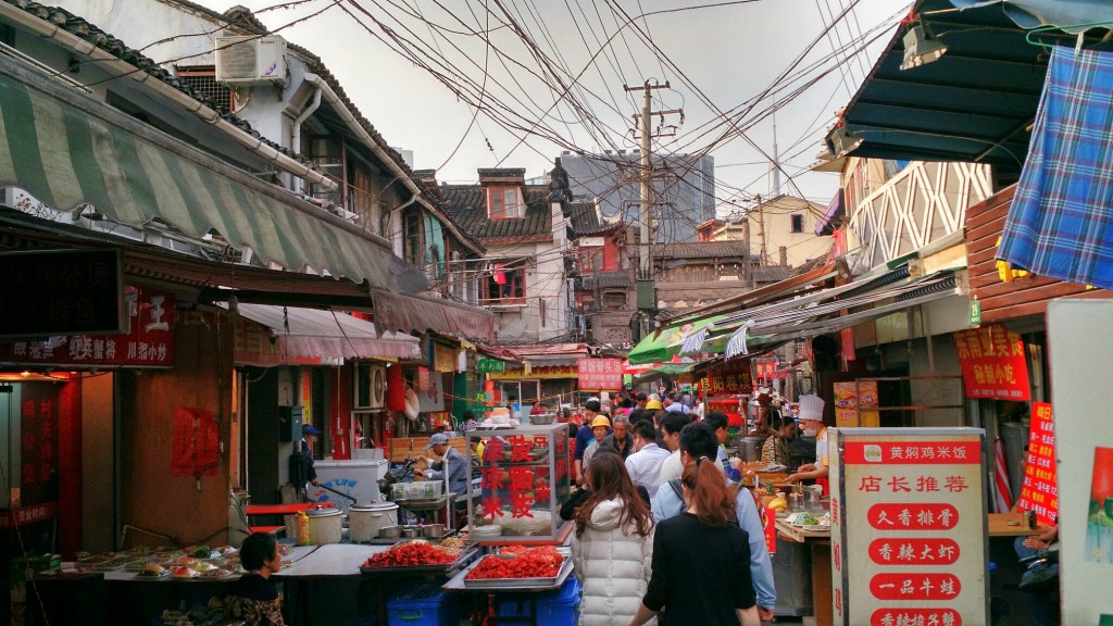 Local alley with street food