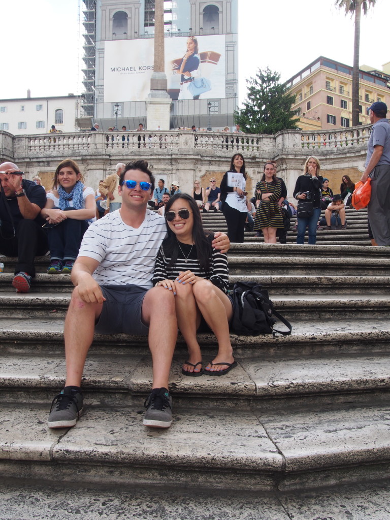 Sitting on the Spanish Steps