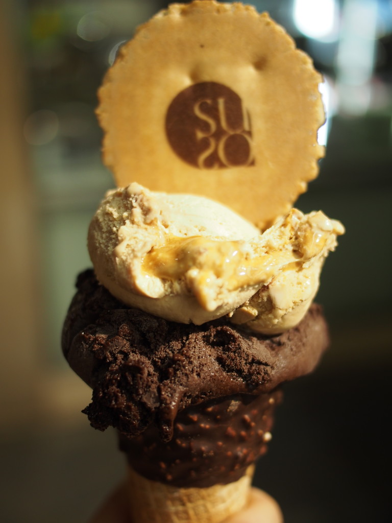 Tiramisu and chocolate gelato