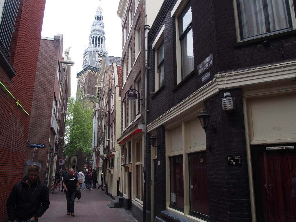 Red light district during the day